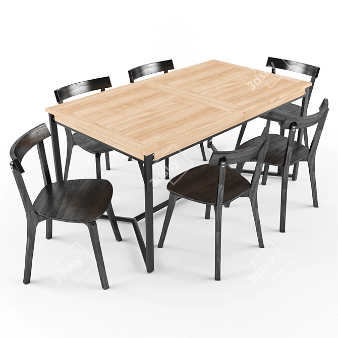 Expandable Endoume Table & Chair 3D model image 2