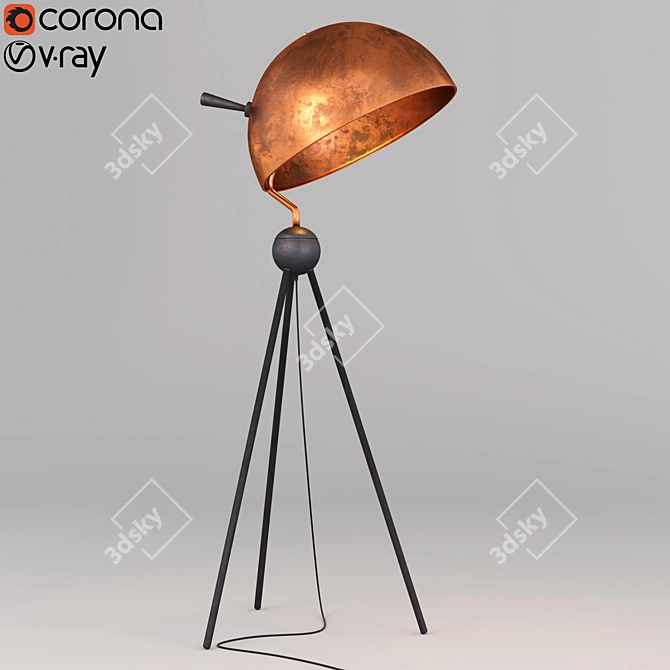 Sleek Bowel Floor Light 3D model image 1