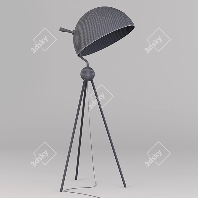 Sleek Bowel Floor Light 3D model image 2