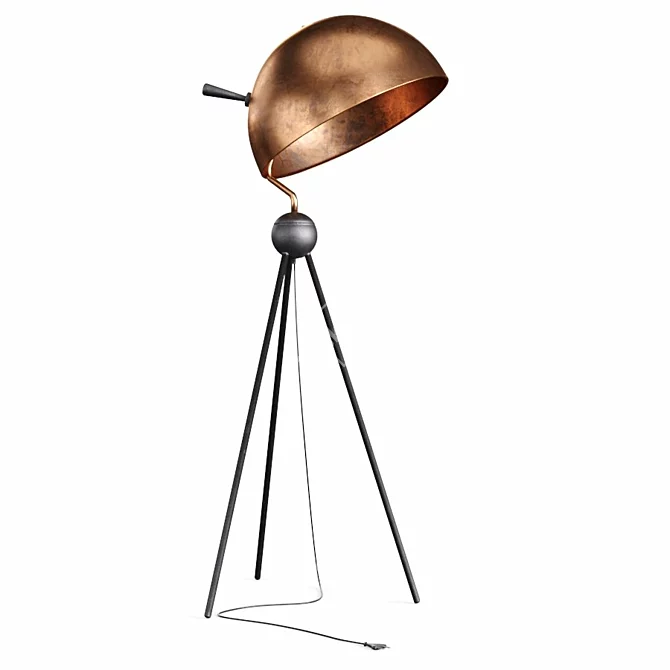 Sleek Bowel Floor Light 3D model image 5