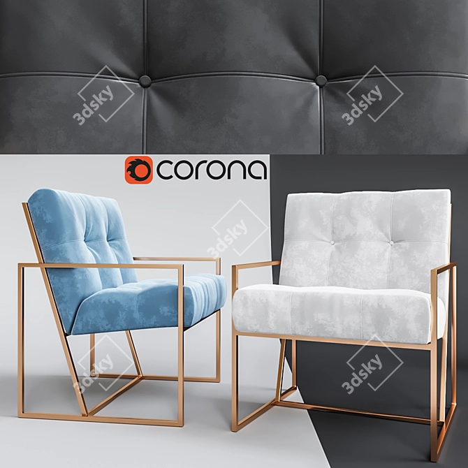 Santorini Modern Armchair - Stylish Comfort for Your Home 3D model image 1