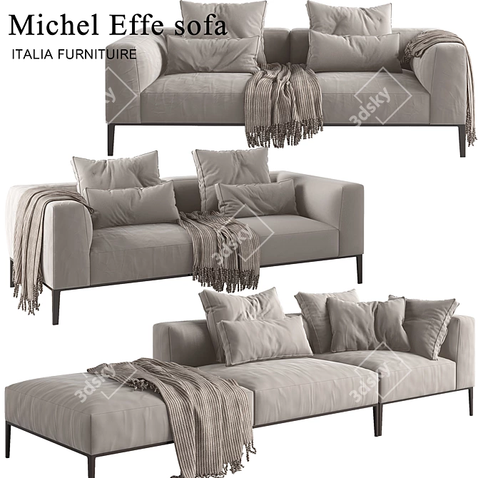 Michel Effe Sofa: Modern Comfort 3D model image 1