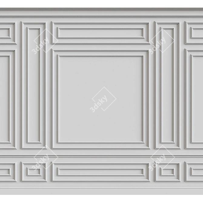 3D Wall Moulding: Enhance with Style 3D model image 1