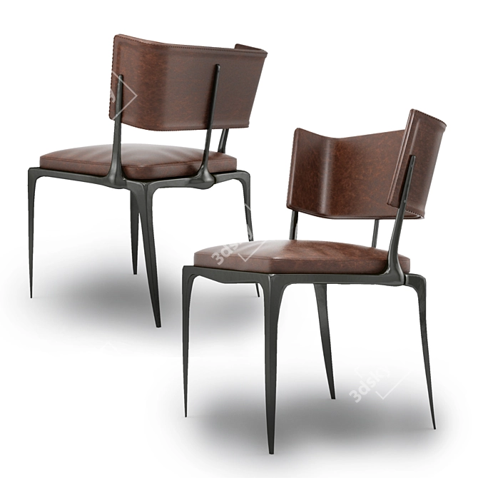 Sophisticated Elegance: Holly Hunt Reve Dining Chair 3D model image 1