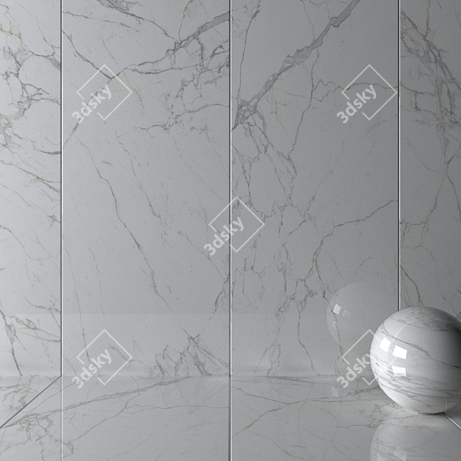 Marvel Calacatta Extra Wall Tiles 4K 3D model image 2