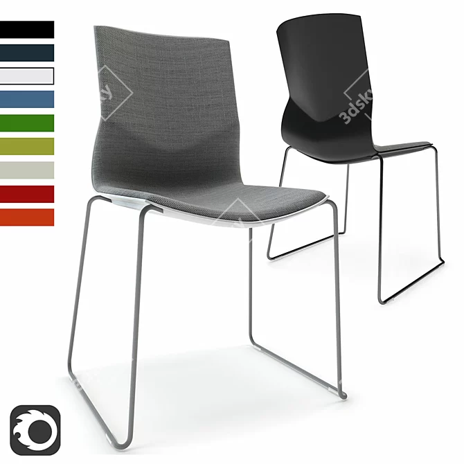 Modern Four Sure-chair 88: Stylish, Sturdy, and Comfortable 3D model image 1