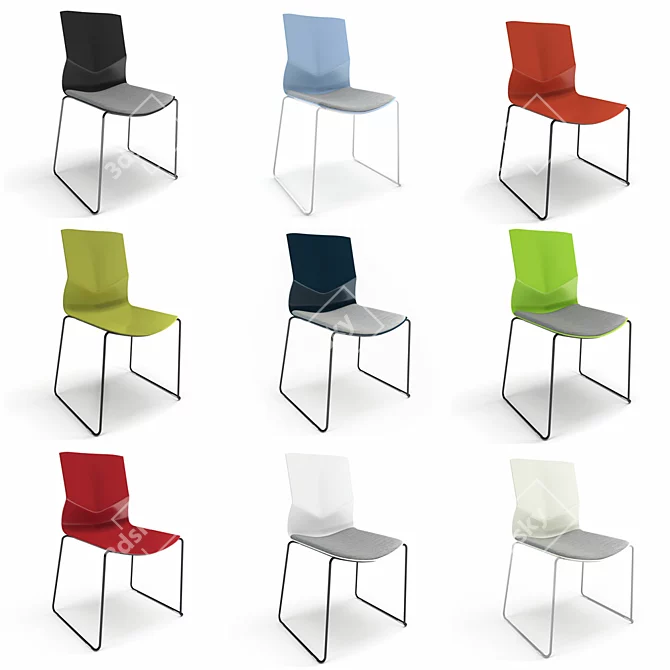 Modern Four Sure-chair 88: Stylish, Sturdy, and Comfortable 3D model image 2