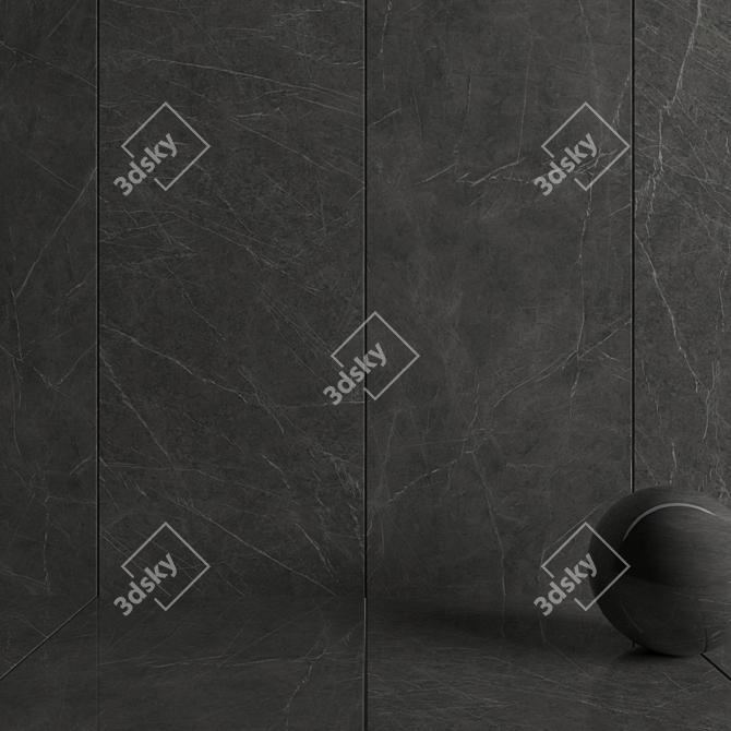 Atlas Marvel Gray Stone Wall Tiles 3D model image 3