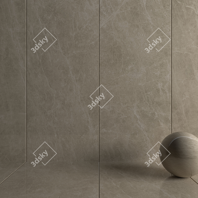 Marble Marvel: Elegant Sable Wall Tiles 3D model image 3