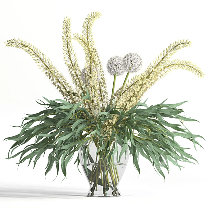 Mint Tints Blooming Bouquet 3D model image 1