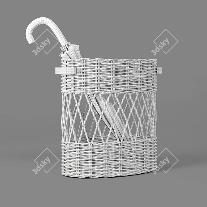 Rattan Oval Umbrella Holder 3D model image 3