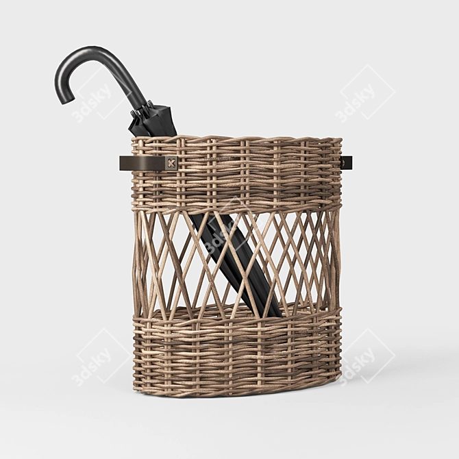 Rattan Oval Umbrella Holder 3D model image 5