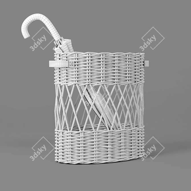 Rattan Oval Umbrella Holder 3D model image 6