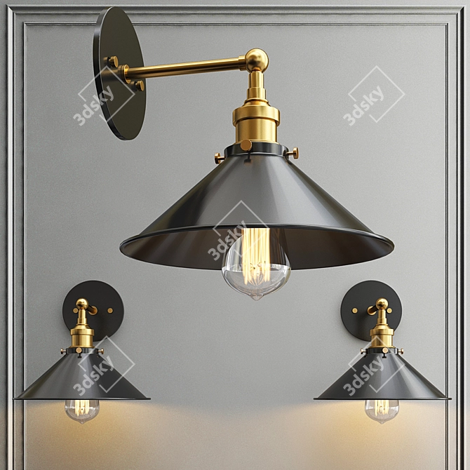 Industrial Cone Filament Light 3D model image 1