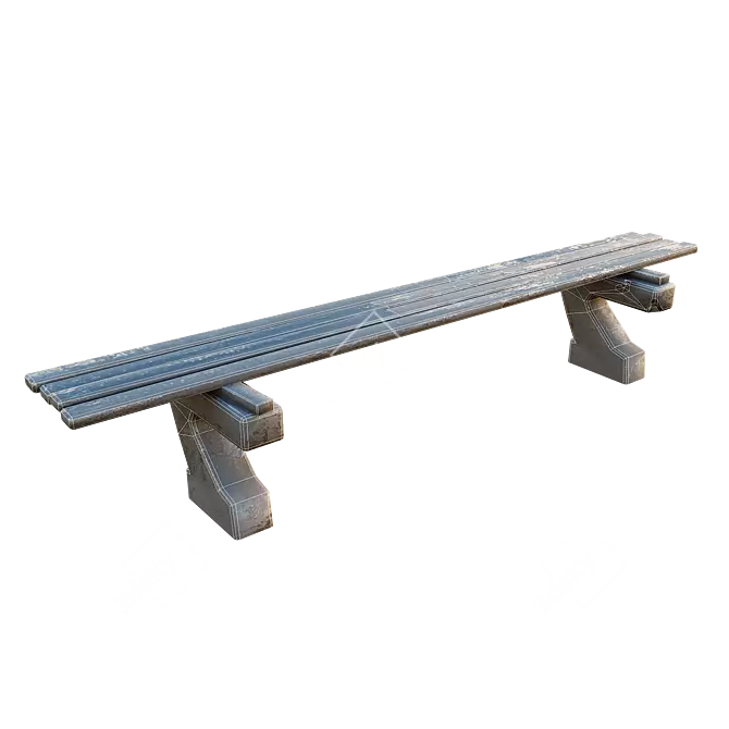 Retro Soviet Bench: Low Poly Model 3D model image 2