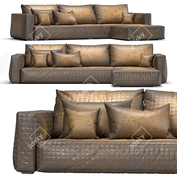 Custom Leather Sofa: Luxurious Design 3D model image 1