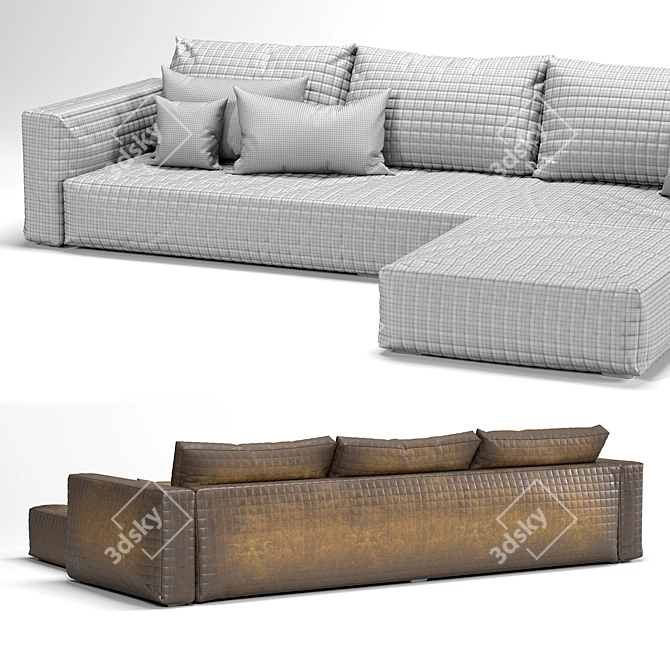 Custom Leather Sofa: Luxurious Design 3D model image 3