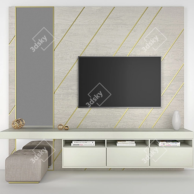 Sleek TV Wall Mount 3D model image 1