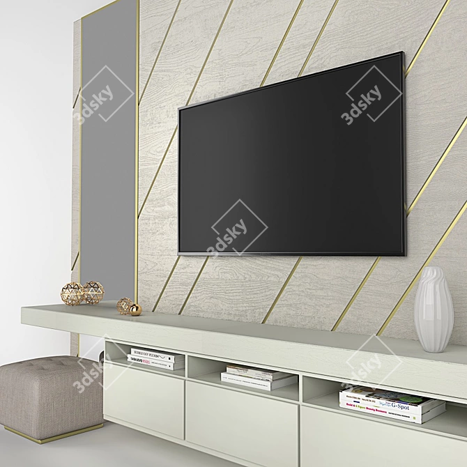 Sleek TV Wall Mount 3D model image 2