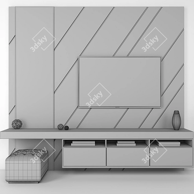 Sleek TV Wall Mount 3D model image 3