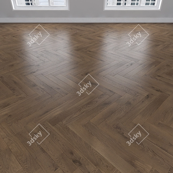 Oak Parquet: Herringbone, Linear, Chevron 3D model image 2