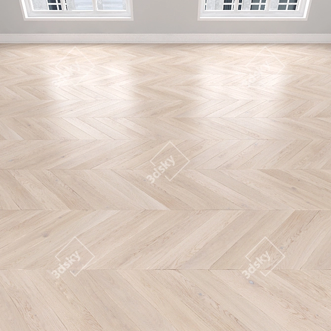 Light Oak Parquet: Herringbone, Linear, Chevron 3D model image 3