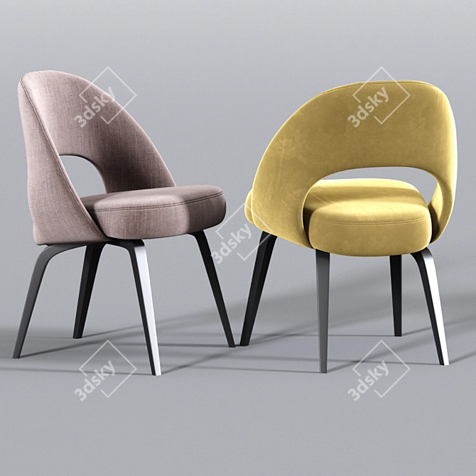 Elegant Saarinen Dining Chair Set 3D model image 2