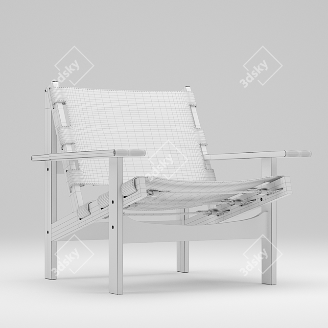 Klassik Hunting Armchair: Luxurious Comfort & Timeless Design 3D model image 2