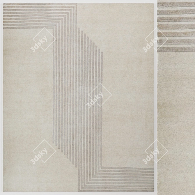Title: Ivory Luxe Rug by REUBER HENNING 3D model image 1