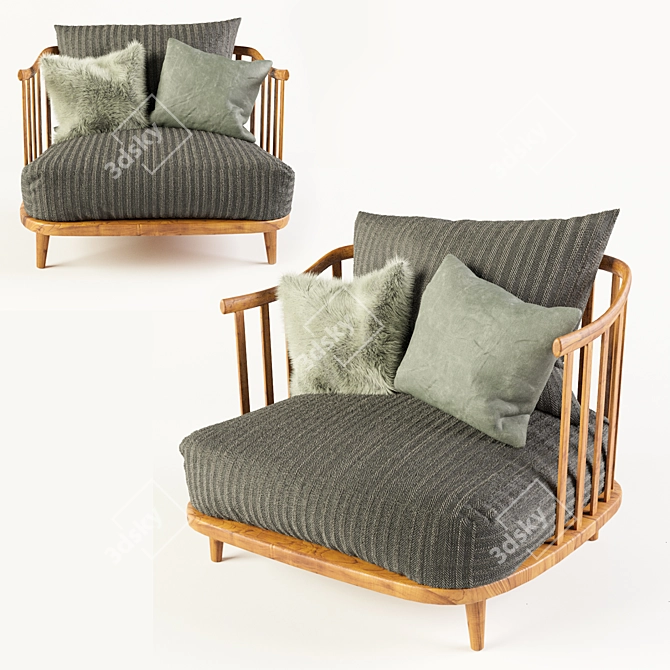Stylish Archive Armchair: High Quality 3D Model 3D model image 2