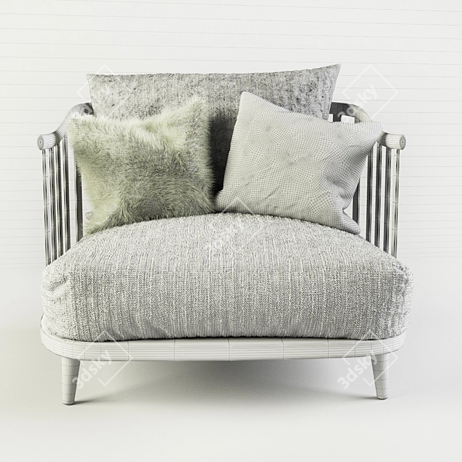 Stylish Archive Armchair: High Quality 3D Model 3D model image 3