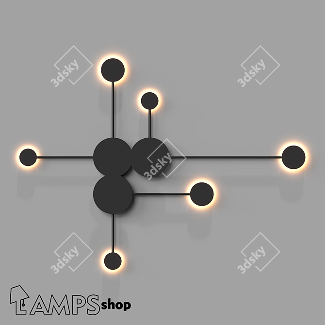 Modern Geometric Wall Lamp 3D model image 1