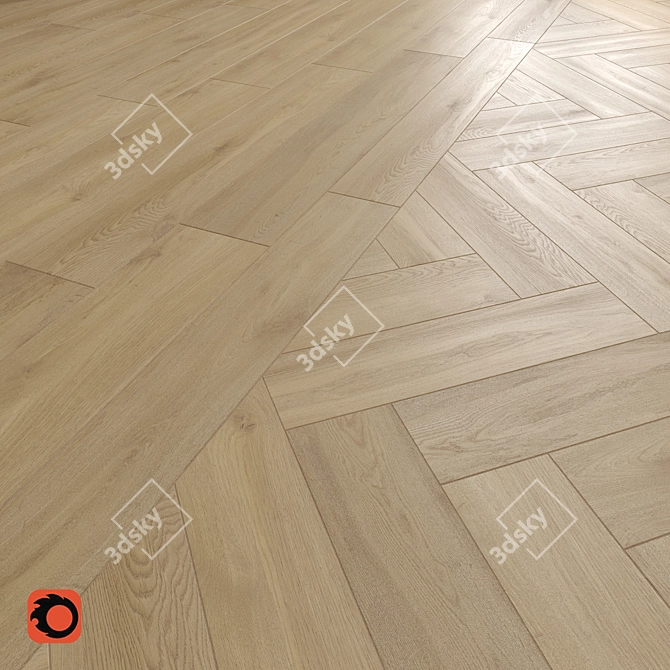 Kronewald Beige Wood Tile: A Textured Matte Flooring Solution 3D model image 1