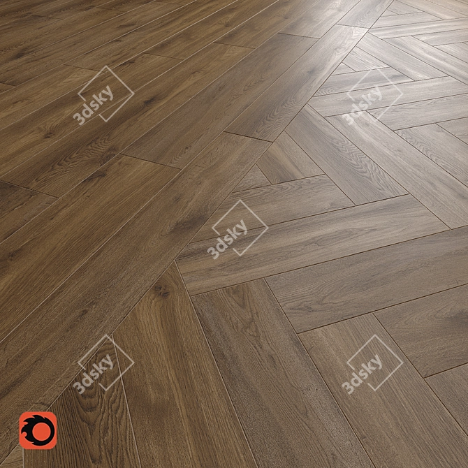 Kronewald Brown Wood Flooring Tile 3D model image 1