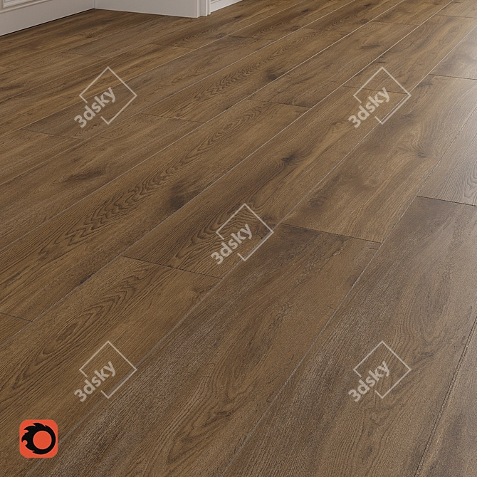 Kronewald Brown Wood Flooring Tile 3D model image 2