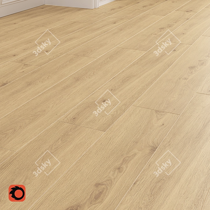 Forestina Beige Wood Floor Tiles: Natural Elegance for Your Space 3D model image 2