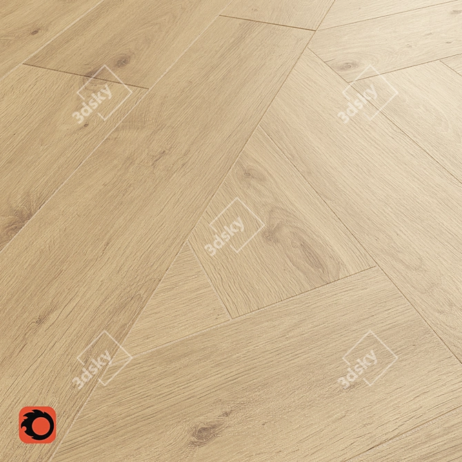 Forestina Beige Wood Floor Tiles: Natural Elegance for Your Space 3D model image 3