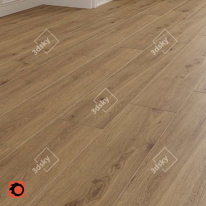 Forestina Dark Beige Wood Tile 3D model image 2