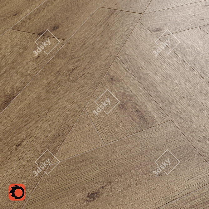 Forestina Dark Beige Wood Tile 3D model image 3