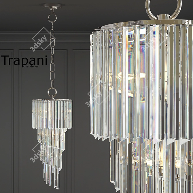 Elegant Trapani Chandelier 3D model image 1