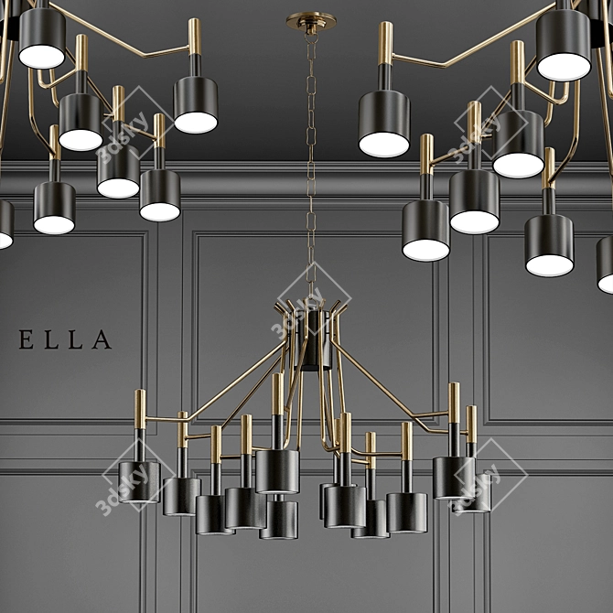 Elegant Ella Suspension Chandelier 3D model image 1