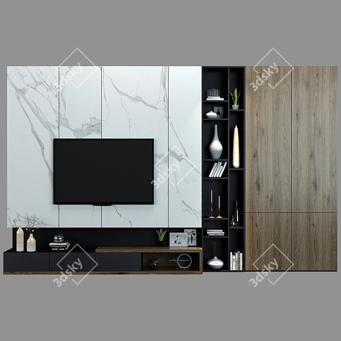 Sleek TV Shelf 07: Modern, Functional 3D model image 1