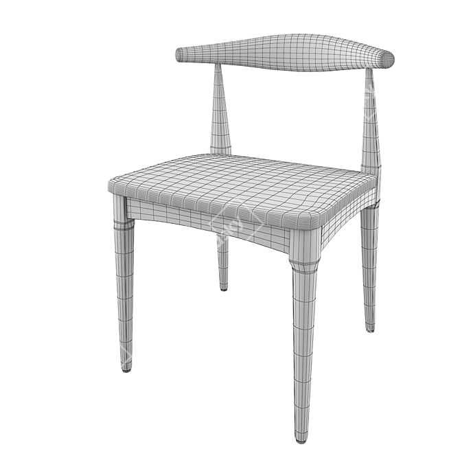 Elegant Elbow Chair 3D model image 2