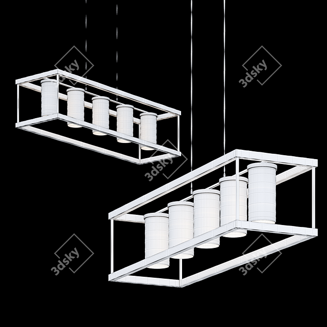  Rustic Rectangle Chandelier 3D model image 2