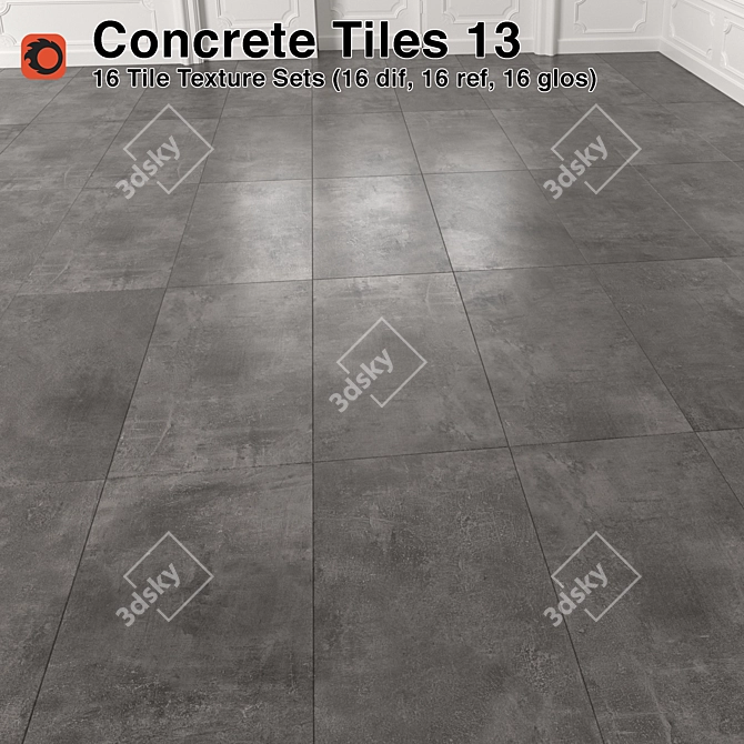 High-Quality Concrete Tiles: Ready-to-Use with Corona Renderer 3D model image 1