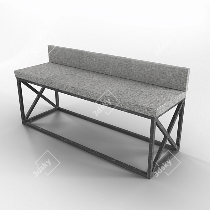 Logan Soft Bench (1400mm): Comfort and Style 3D model image 1