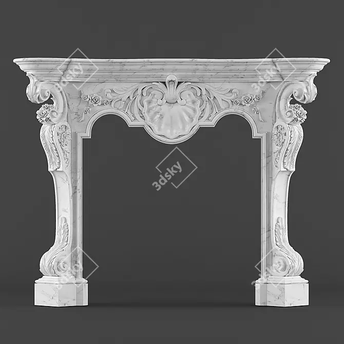 Elegant Fire: Classical Fireplace 3D model image 1