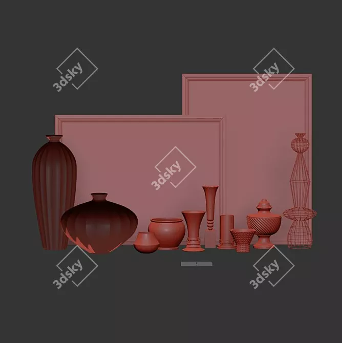 3D Decor Set: Max & FBX Formats Available 3D model image 3