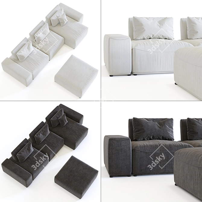 Eichholtz Mondial Lounge: Modular Luxury Sofa 3D model image 2