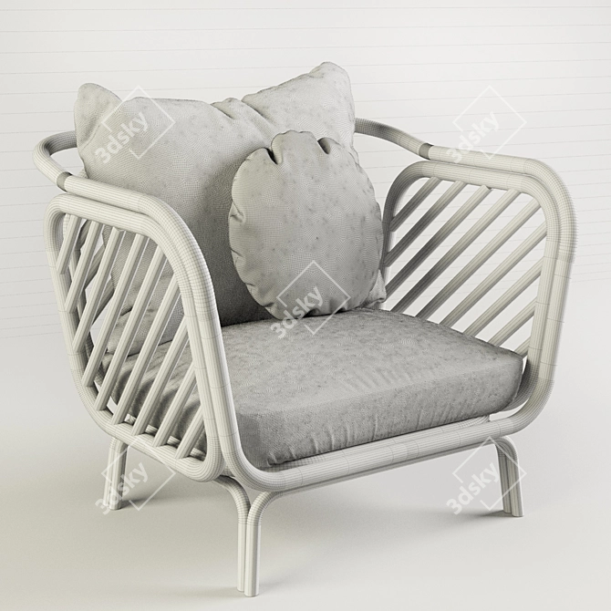 Boa Rattan Armchair - High Quality Model 3D model image 3